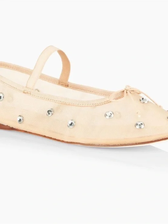 NWT Leonie Soft Ballet Flats in Caramel (nude color w/ rhinestones) women’s 6.5 - Picture 3 of 11